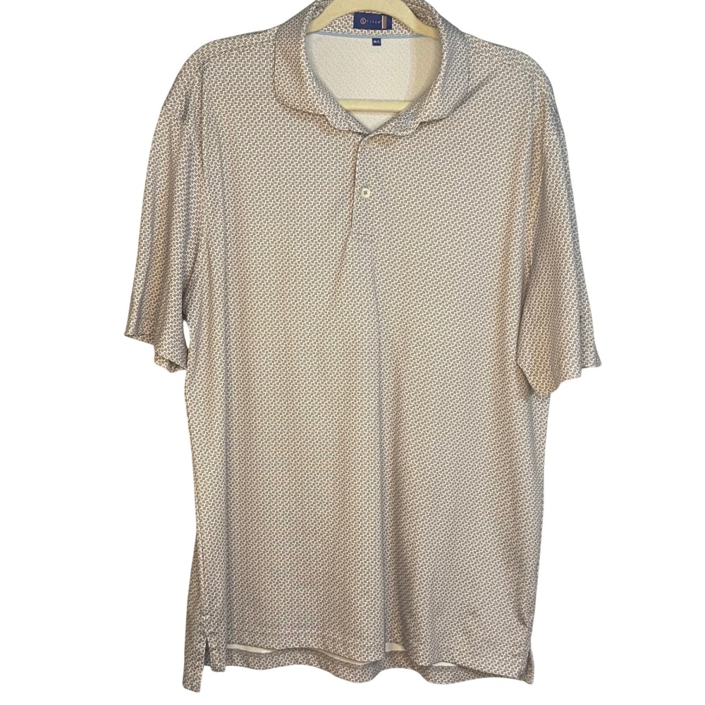 Stitch Golf Polo Shirt Mens M/L Geometric Print Short Sleeve Performance